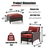 Outdoor 4 Piece Patio Wicker Furniture Set