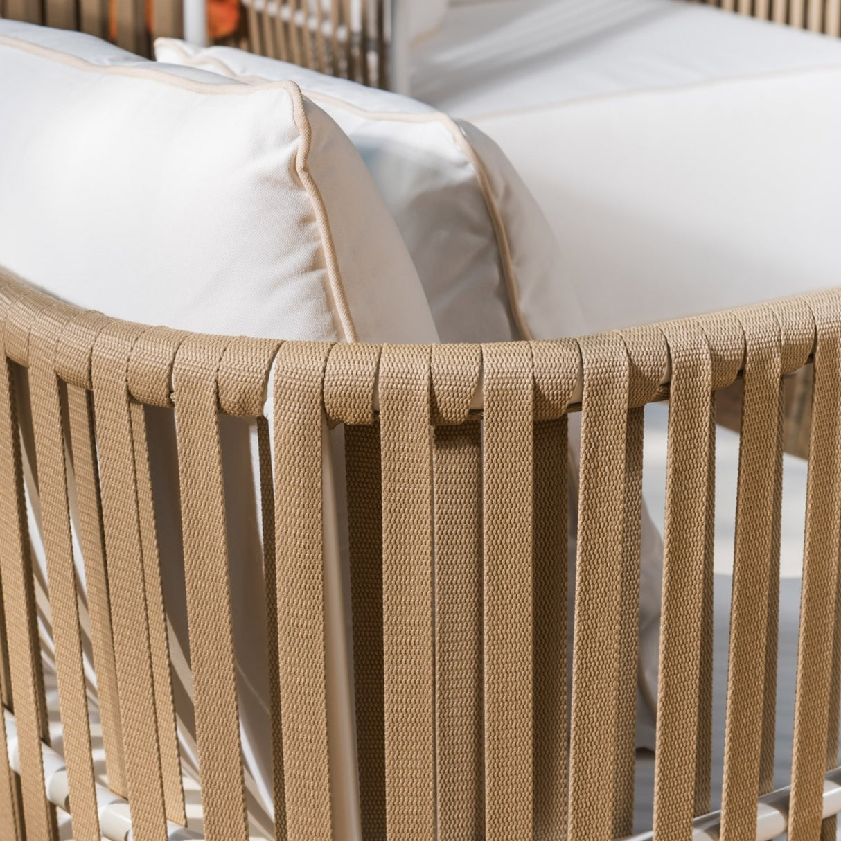 All-Weather Rope 4- Seater Sofa Set With Glass Top Table