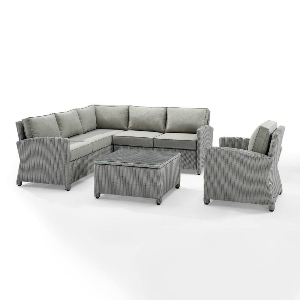 L-Shape Outdoor Wicker Sofa Set