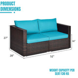 Outdoor All-Weather Rattan Wicker Double Seater Sofa