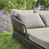 Outdoor Rope 2 Seater Patio Daybed With Side Table & Ottoman