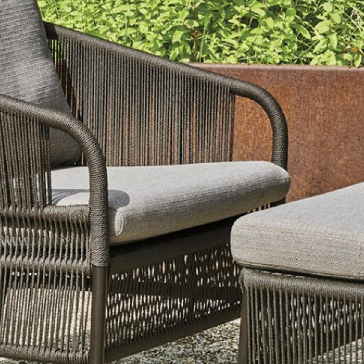 Outdoor 2 Piece Rope Patio Sofa Set (Grey)
