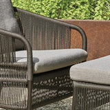 Outdoor 2 Piece Rope Patio Sofa Set (Grey)