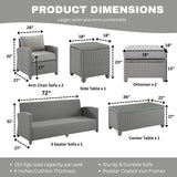 7 Piece Outdoor Wicker Conversation Furniture Set