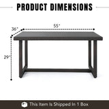 Outdoor Rattan Wicker Patio Table (Dark Brown)