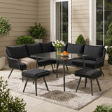 L-Shape Outdoor Rope Sofa Set