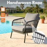 Outdoor 5 Seater Rope Conversation Sofa Set (Grey)