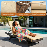 All-Weather Rattan Wicker Outdoor Chaise Lounge Chair Set of 2