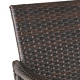 5-Piece Outdoor Rattan Wicker Bar Set with Wicker Top Table