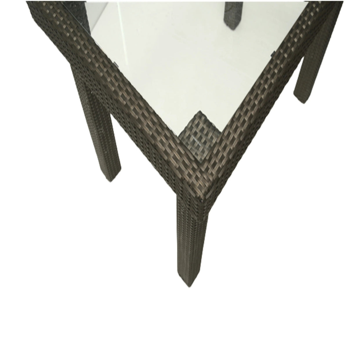 Outdoor Rattan Wicker Bar Glass Top Table