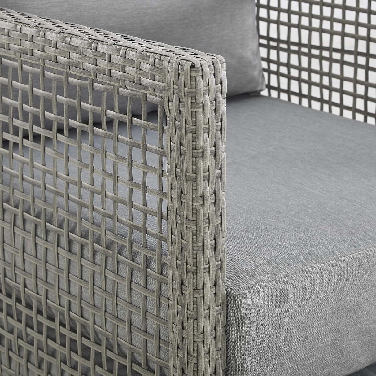 Outdoor Wicker Woven 6 Pieces Sectional Patio Furniture Set