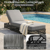 Outdoor All-Weather Rope Lounger Set of 2 (Grey)