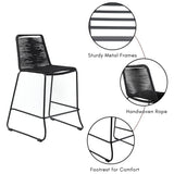 2-Piece Outdoor Rope Bar Chairs – Stylish Comfort Built to Last