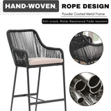Premium Outdoor Rope 5-Piece Bar Set With a High-Top Table