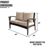 Outdoor Rattan Wicker 1-Piece Loveseat Sofa