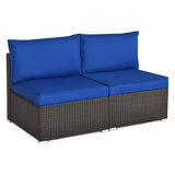 2-Piece Outdoor Wicker Armless Sofa
