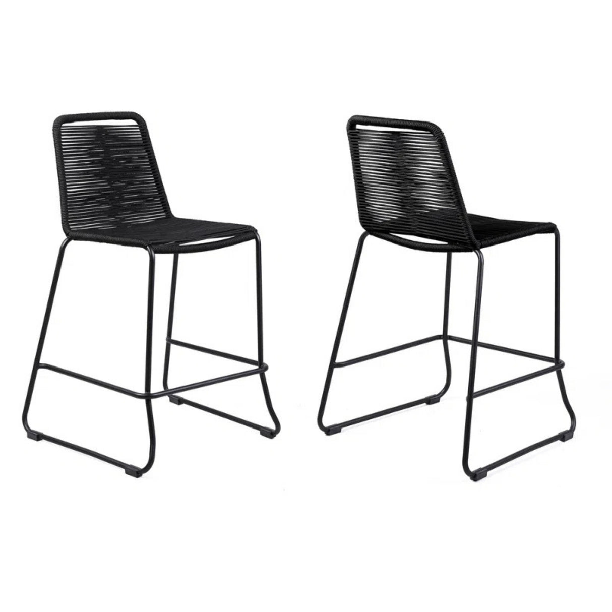 2-Piece Outdoor Rope Bar Chairs – Stylish Comfort Built to Last