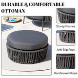 Round Outdoor Rope Footstool