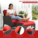 Outdoor 4 Piece Patio Wicker Furniture Set