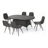Outdoor All-Weather Resistant Rattan Wicker 7-Piece Dining Set