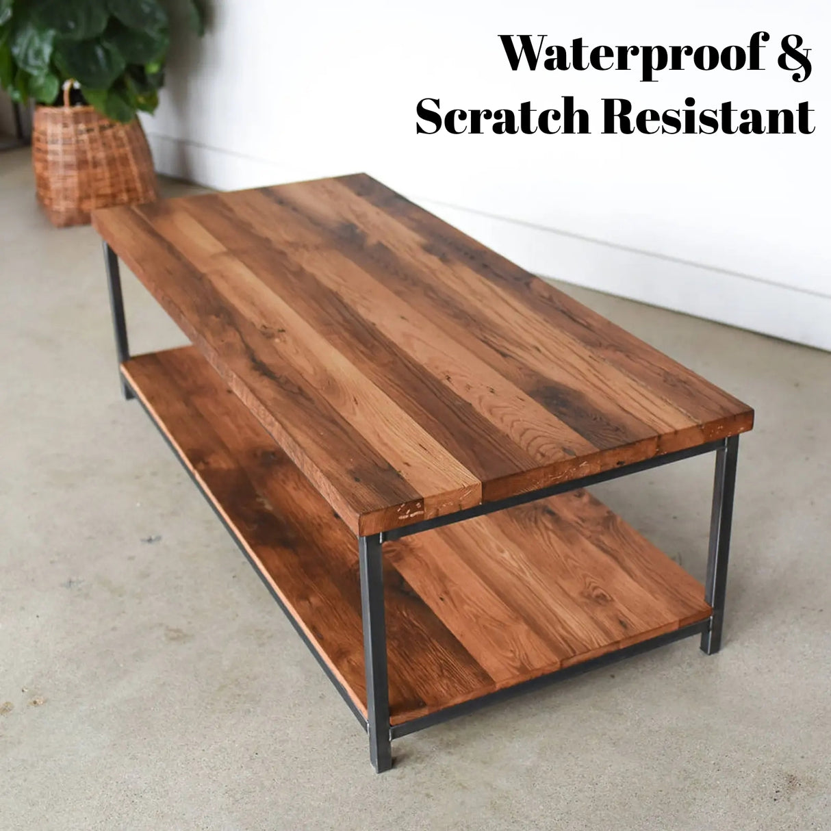 2-Tier Natural Wood Top Center Table