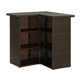 Outdoor Rattan Wicker Bar Table With Storage Selves