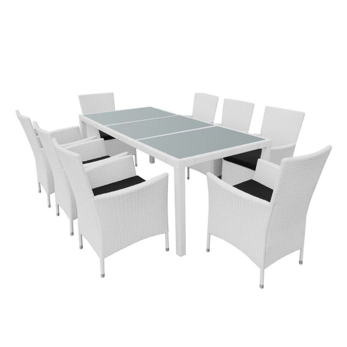 9-Piece Outdoor Rattan Wicker Dinning Table Set