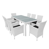 9-Piece Outdoor Rattan Wicker Dinning Table Set