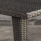 Outdoor Wicker Patio Counter Height Table (Dark Brown)