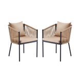 2-Piece Outdoor Rope Patio Dining Chairs