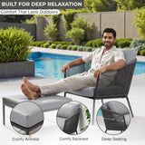 Outdoor 5 Piece Rope Patio Sofa Set (Grey)