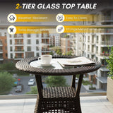 5-Piece Outdoor Rattan Wicker Patio Bistro Set