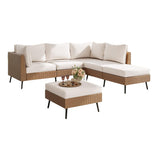 Outdoor Rattan Wicker 6-Seater Sofa Set