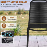 2-Piece Outdoor Rope Patio Dining Chairs