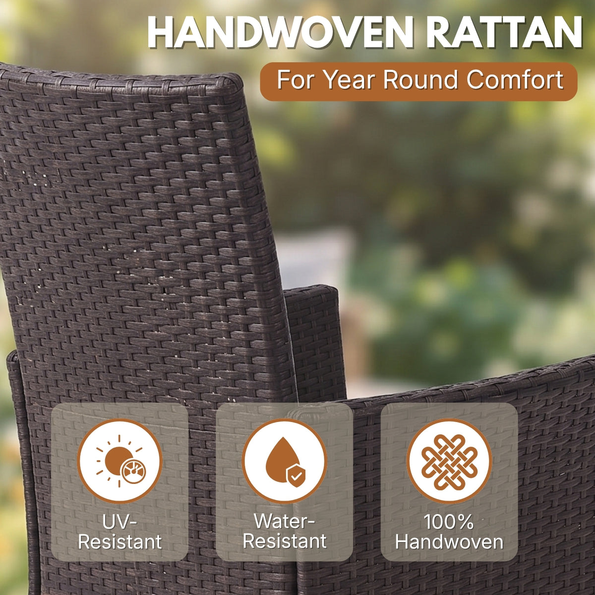4-Piece Outdoor Rattan Wicker Patio Dining Chairs