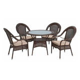 Outdoor All-Weather Resistant Rattan Wicker 5-Piece Dining Set