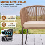 2-Piece Outdoor Rope Patio Dining Chairs