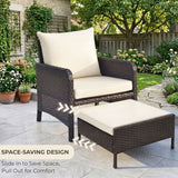 Outdoor 5 Piece Patio Wicker Furniture Set