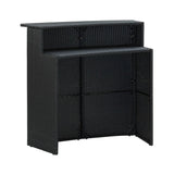 5-Piece Outdoor Rattan Wicker Bar Set with Wicker Top Table
