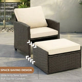 5 Piece Outdoor Patio Wicker Furniture Set