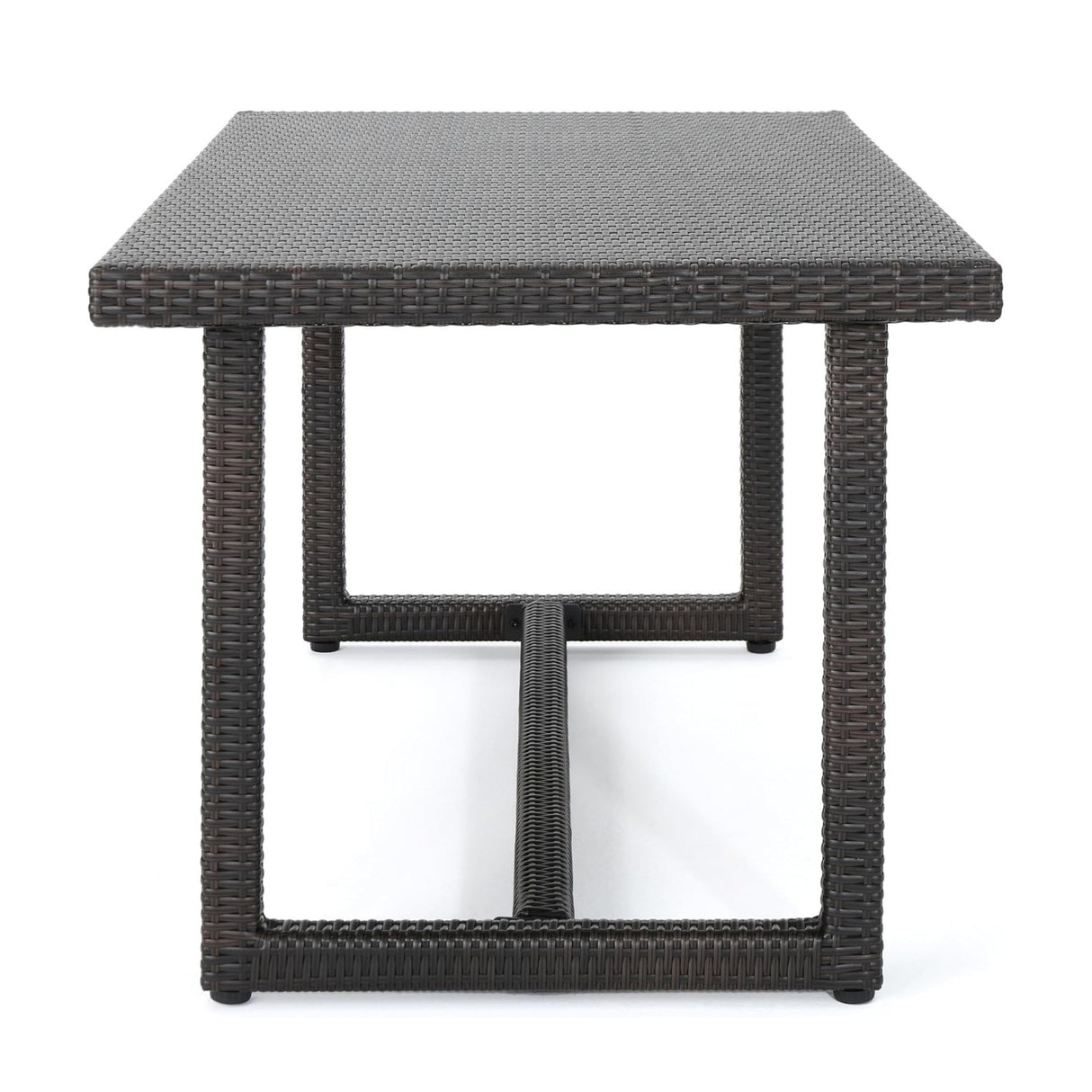 Outdoor Rattan Wicker Patio Table (Dark Brown)
