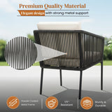 Outdoor Rope Patio Set with Glass Top Table