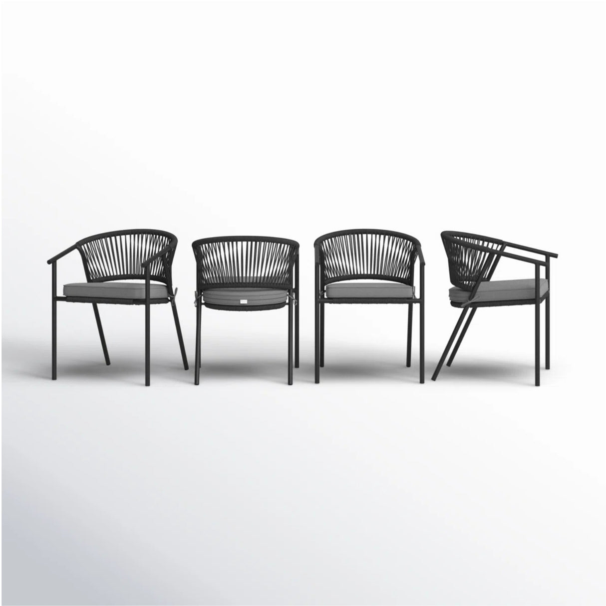 4-Piece Outdoor Rope Patio Dining Chairs