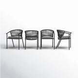 4-Piece Outdoor Rope Patio Dining Chairs