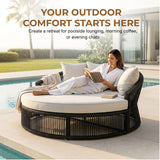 Outdoor Round Rope Daybed Sofa – Unique Design for Poolside