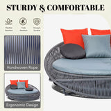 Outdoor Rope Round Patio Daybed Sofa