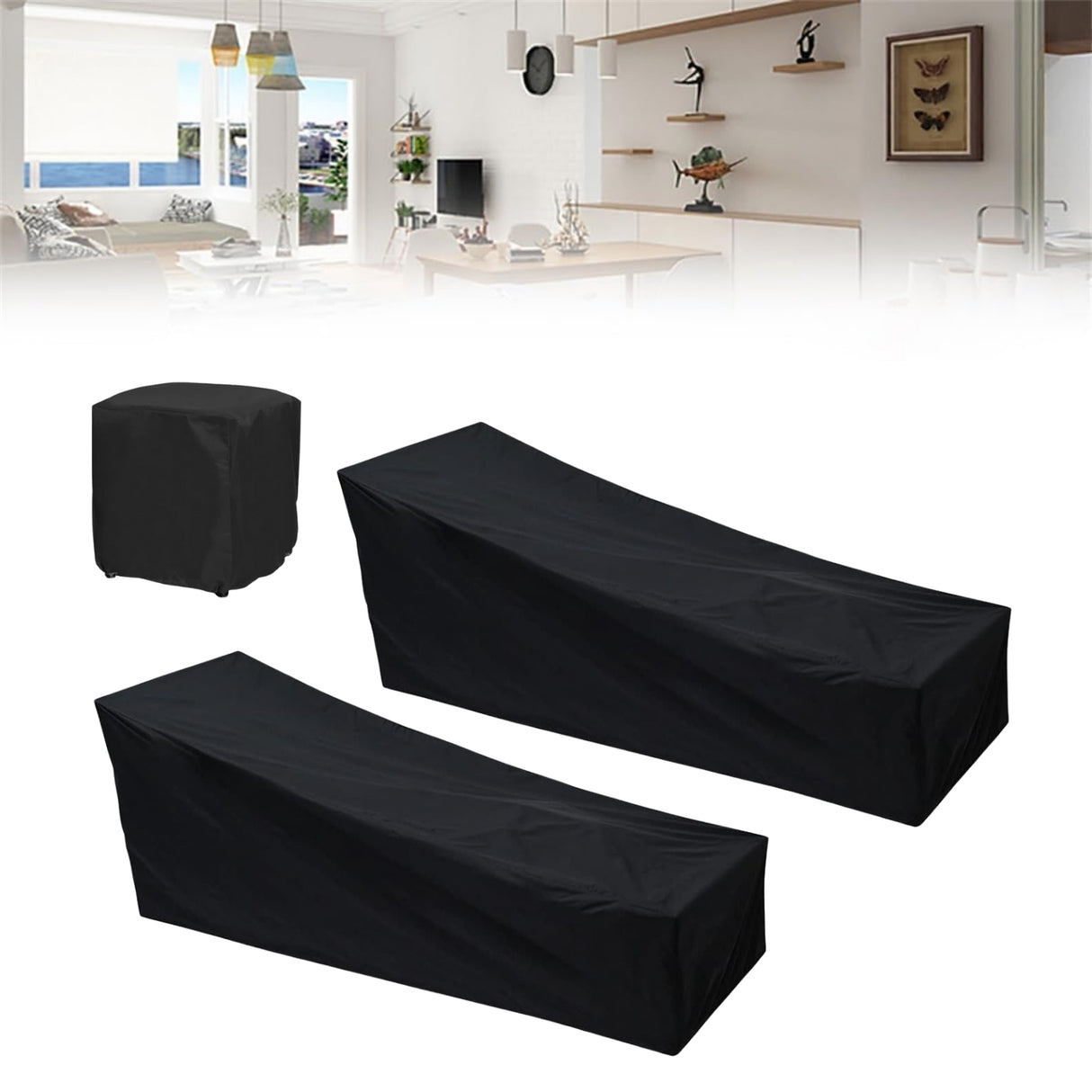 Outdoor Double Lounger With Table Cover