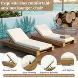 Premium Outdoor Teak Wooden Lounger Set with Cushions