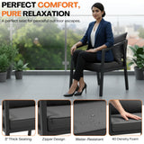 4-Piece Outdoor Rope Sofa Set With Glass Top Table