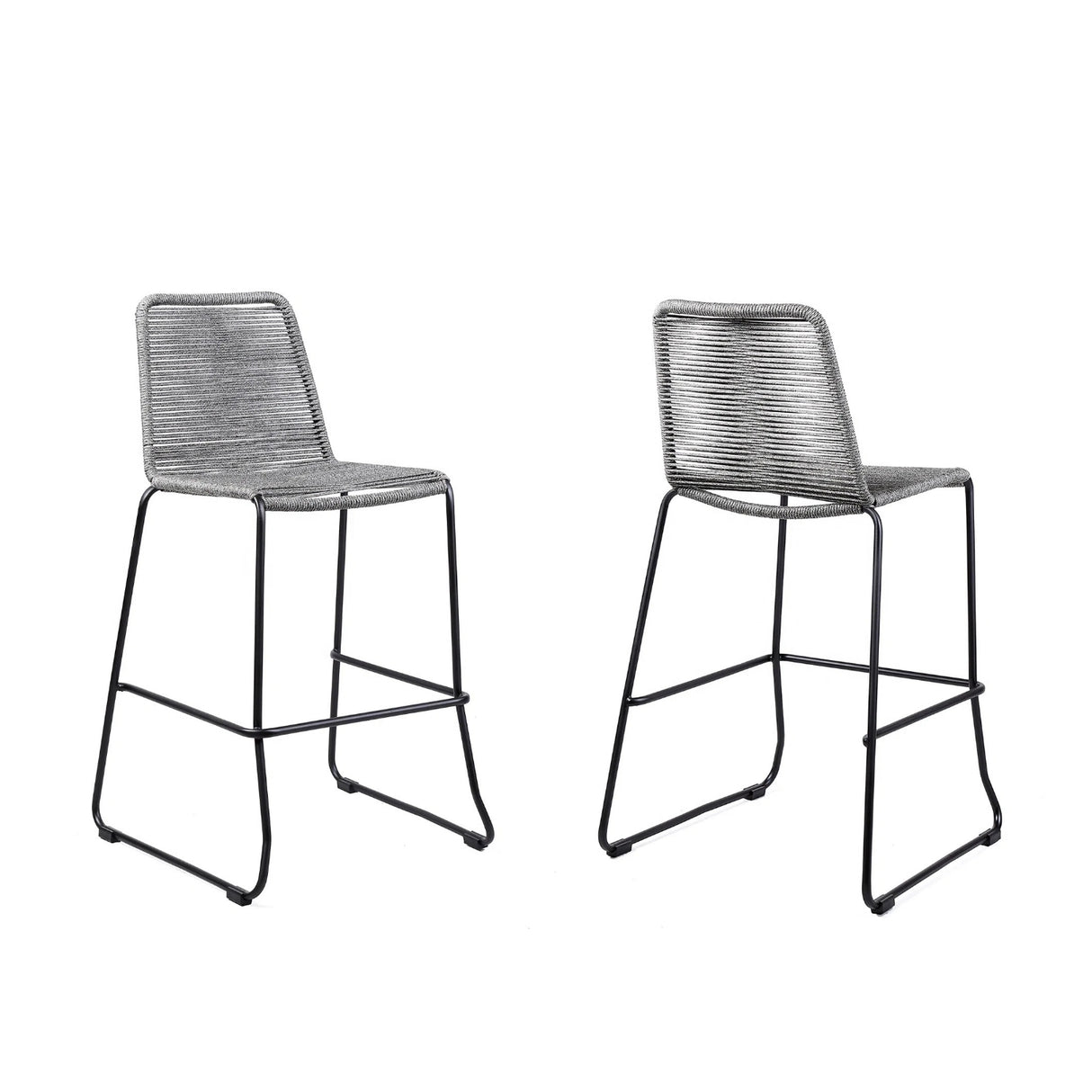 2-Piece Outdoor Rope Bar Chairs – Stylish Comfort Built to Last
